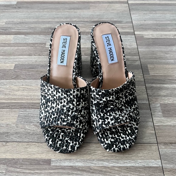 Steve Madden GAMBLE multicolored block heel mule, women’s size 6 - Picture 2 of 7